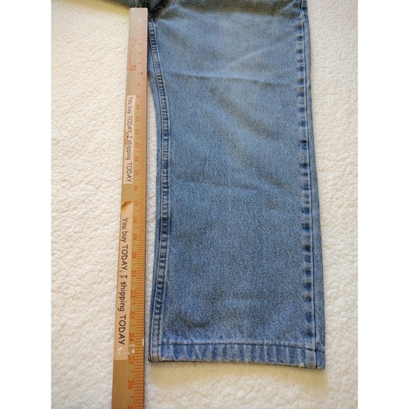 VTG Chaps‎ Ralph Lauren Jeans Men's Sz 38x32 Blue Denim  Straight 90's Baggy - Picture 6 of 9